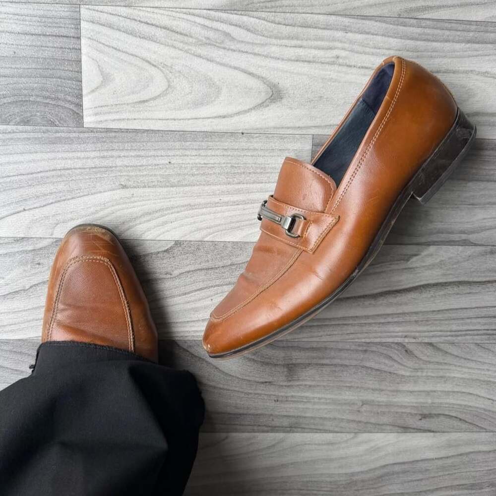 Steve Madden Bit Loafers Mens Size 9.5 Brown Dress Shoes